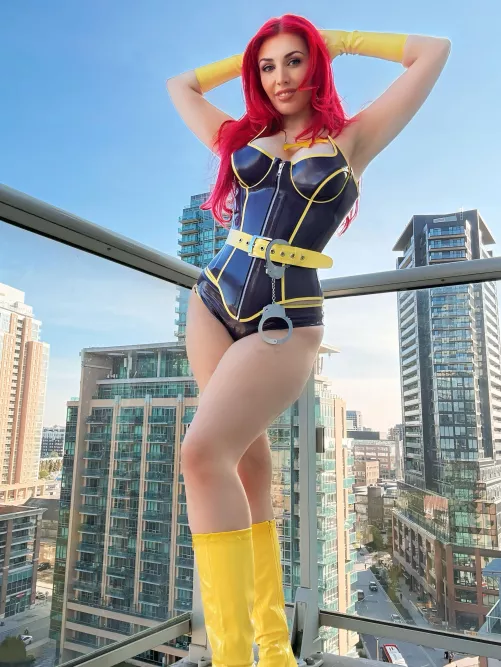 Latex bat girl with mask off! (girllikesfun) 