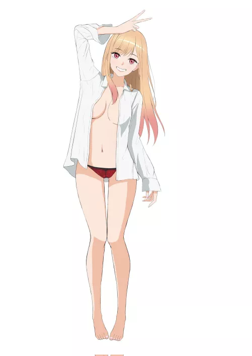 Marin's cute in red panties