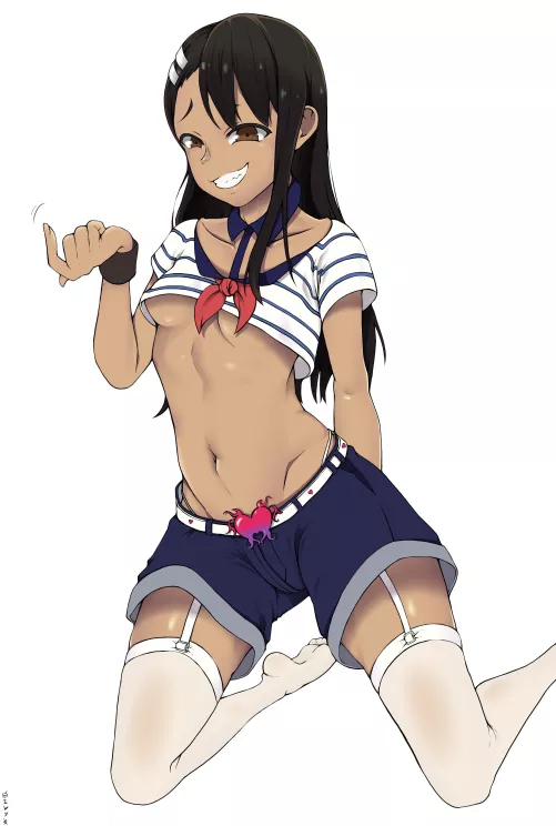 Nagatoro's exposed tummy