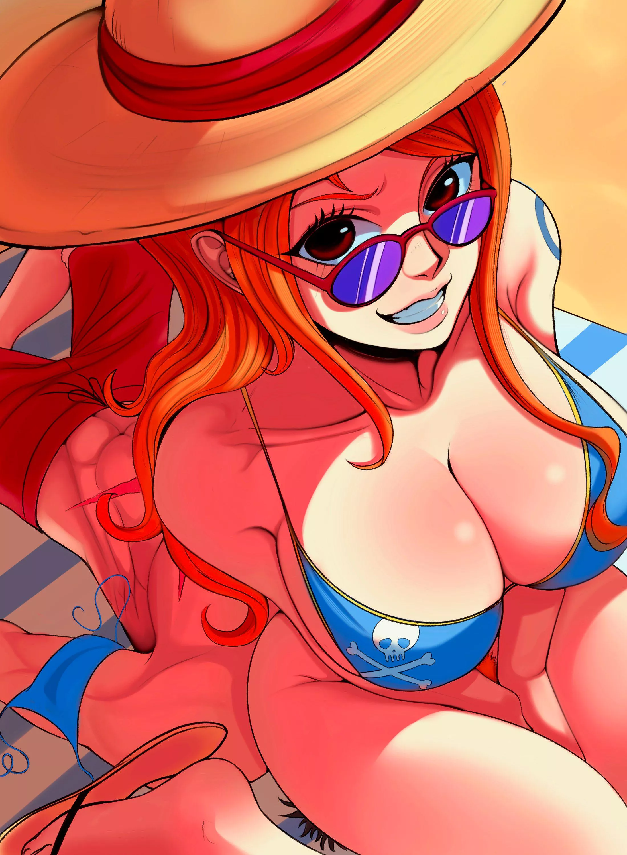 Nami sitting on Luffy's face (coolb)