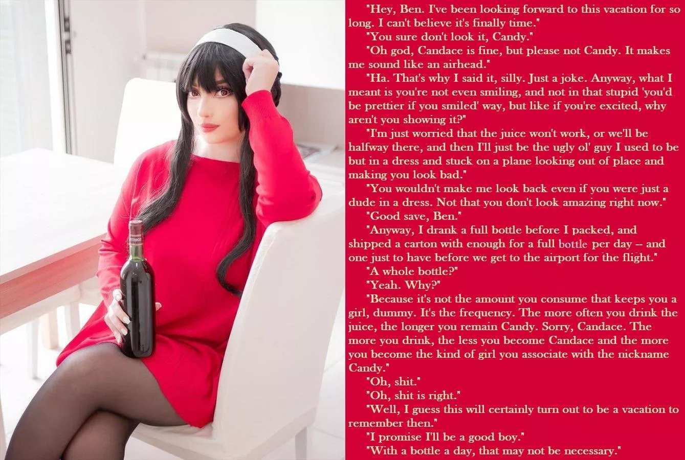 New caption! Brought Another Bottle Just in Case #m2f #bimbojuice #m2ftransformation #caption #bimbofication #gendertransformation #m2fcaption 