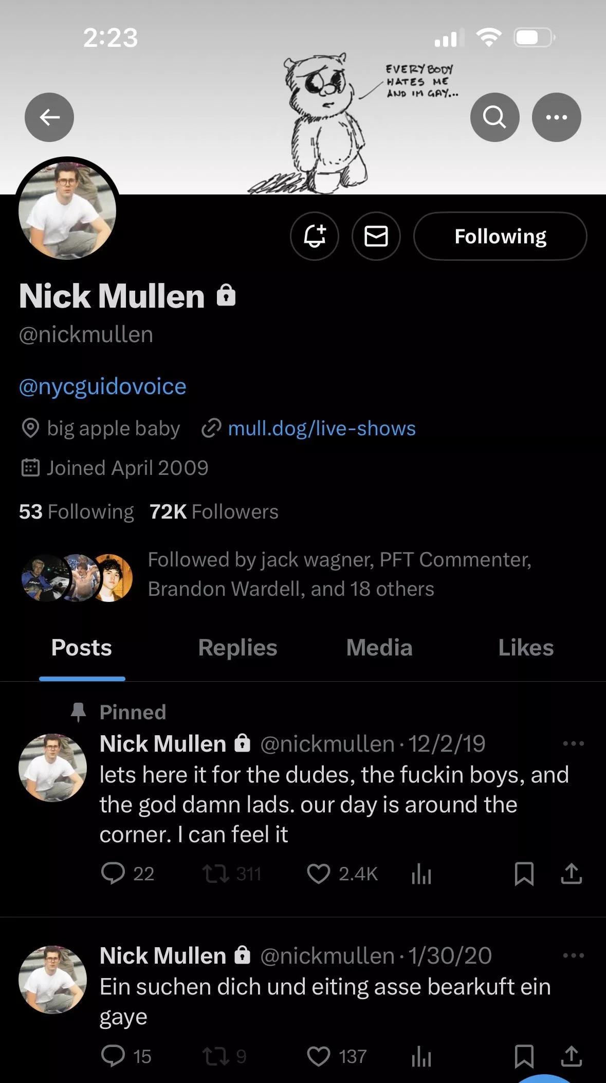 Nick’s original twitter is back?