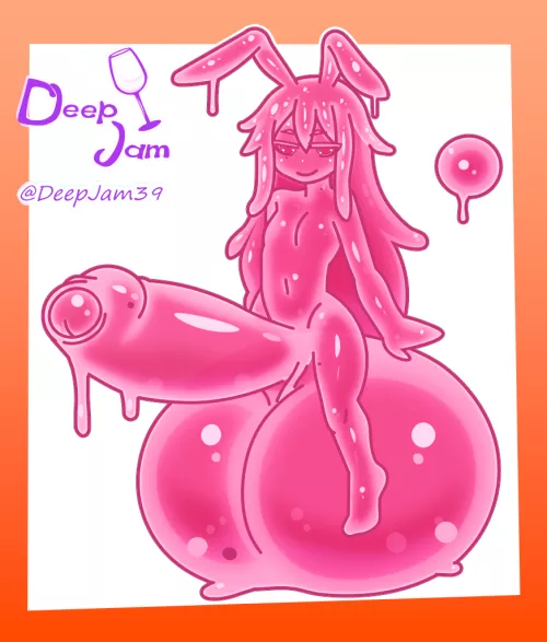 [OC] Purupuru~ I turned myself into a Bunny Slime Boy for Halloween!