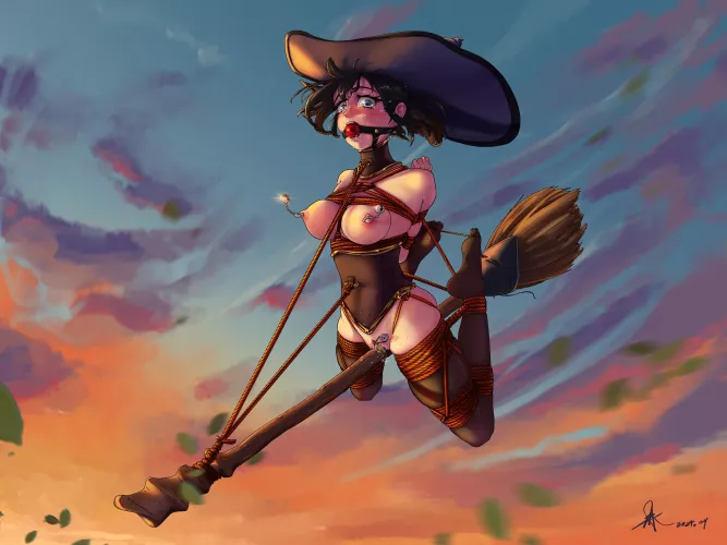 Once upon a time, Saya traveled into a kinky but hospitable town, and the generous folks there insisted on gifting her some extra gear for her safe journey. (louissquare13) [Wandering Witch: The Journey of Elaina]