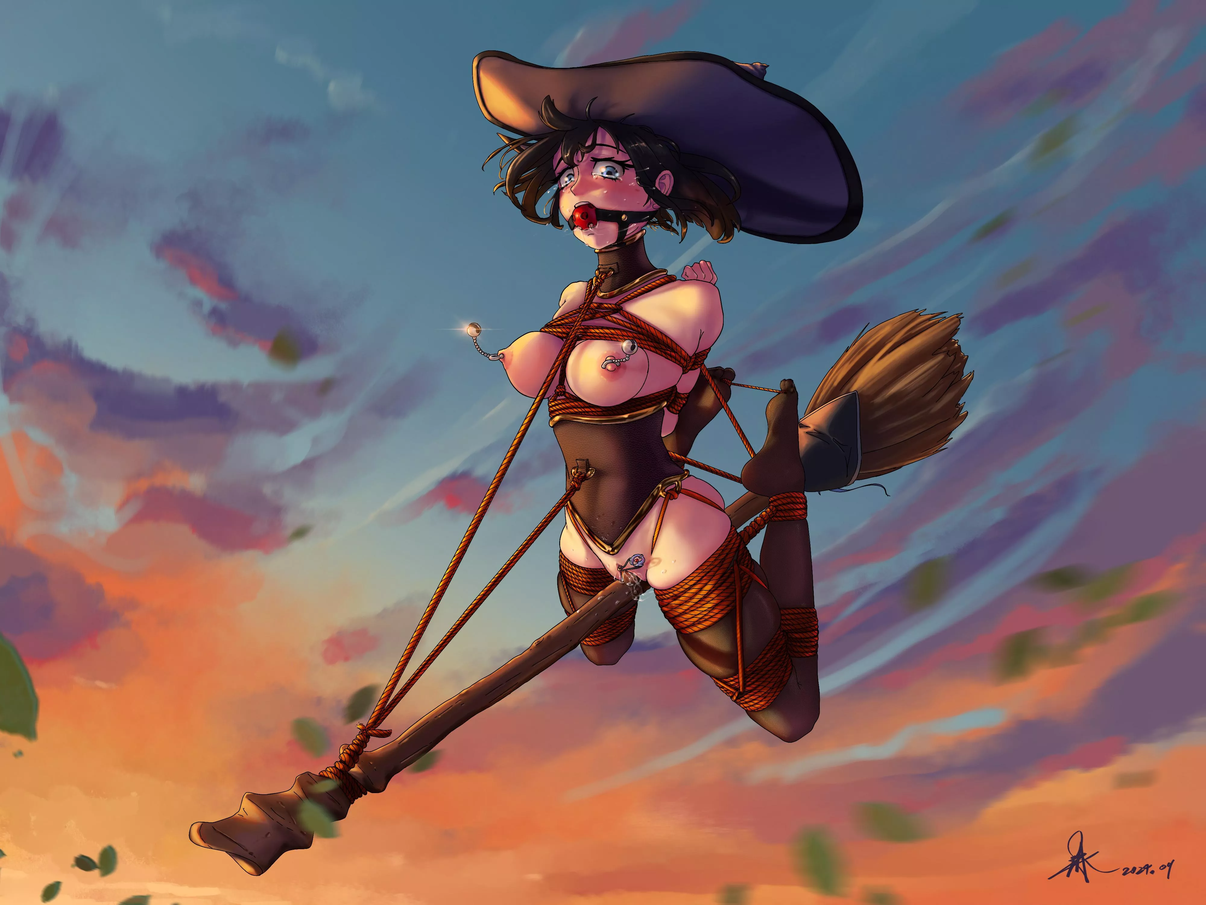 Once upon a time, Saya traveled into a kinky but hospitable town, and the generous folks there insisted on gifting her some extra gear for her safe journey. (louissquare13) [Wandering Witch: The Journey of Elaina]