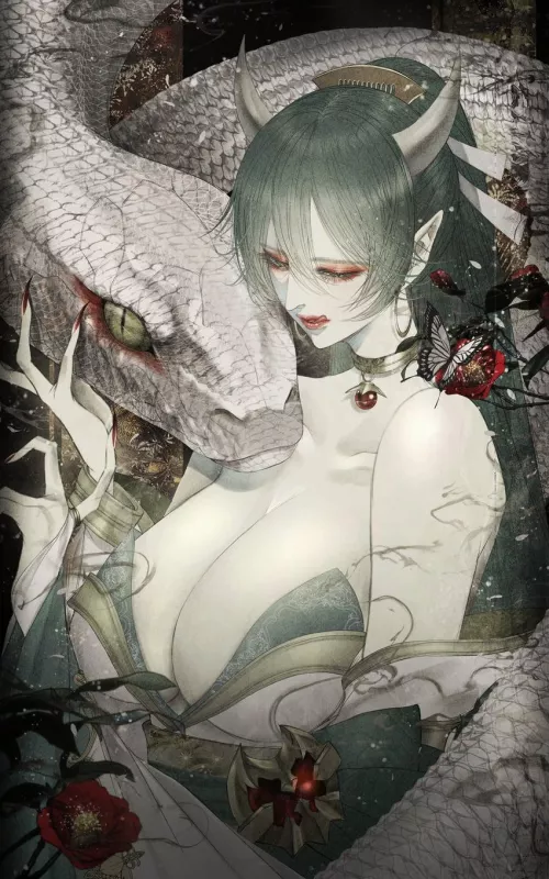 Oni with her familiar (Satsuki Kei)