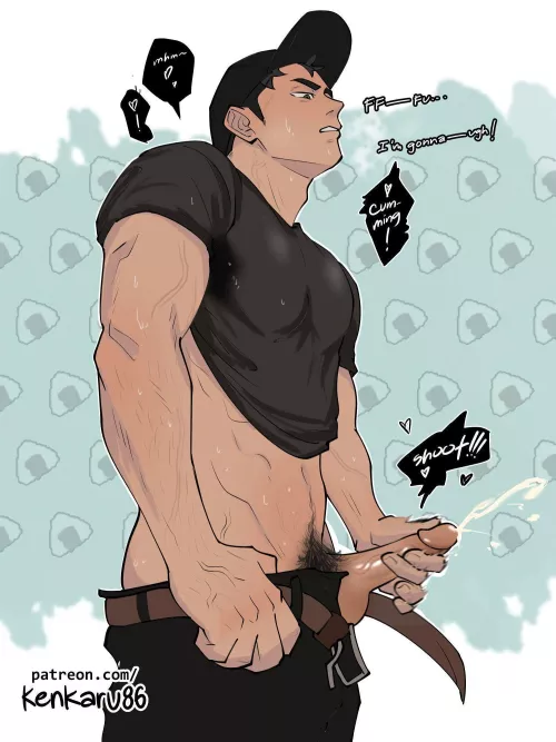 Osamu all sweaty and pent-up after working all day (By arkkun86) 