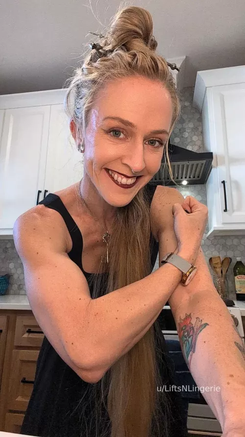 Sometimes I like to pretend to be goth...but I still have to hit a bicep flex.