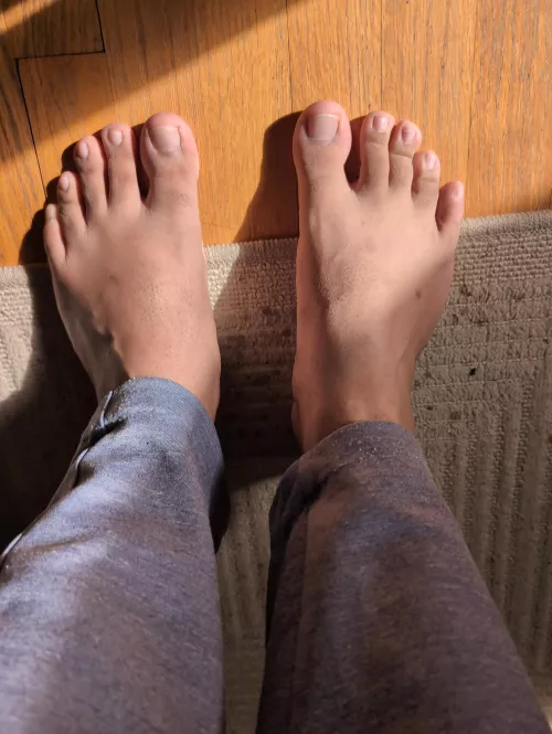 Sunshine on freshly shaved feet! 