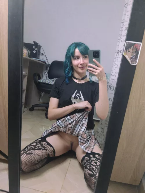 Take a peek under my skirt, I'm not wearing panties