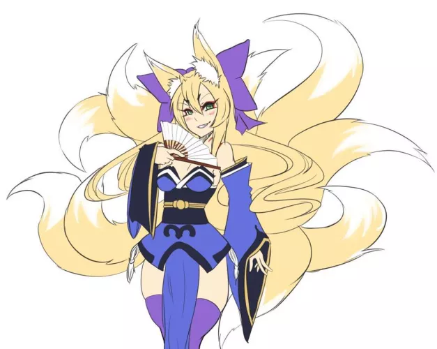 Tamamo cosplaying as Tamamo