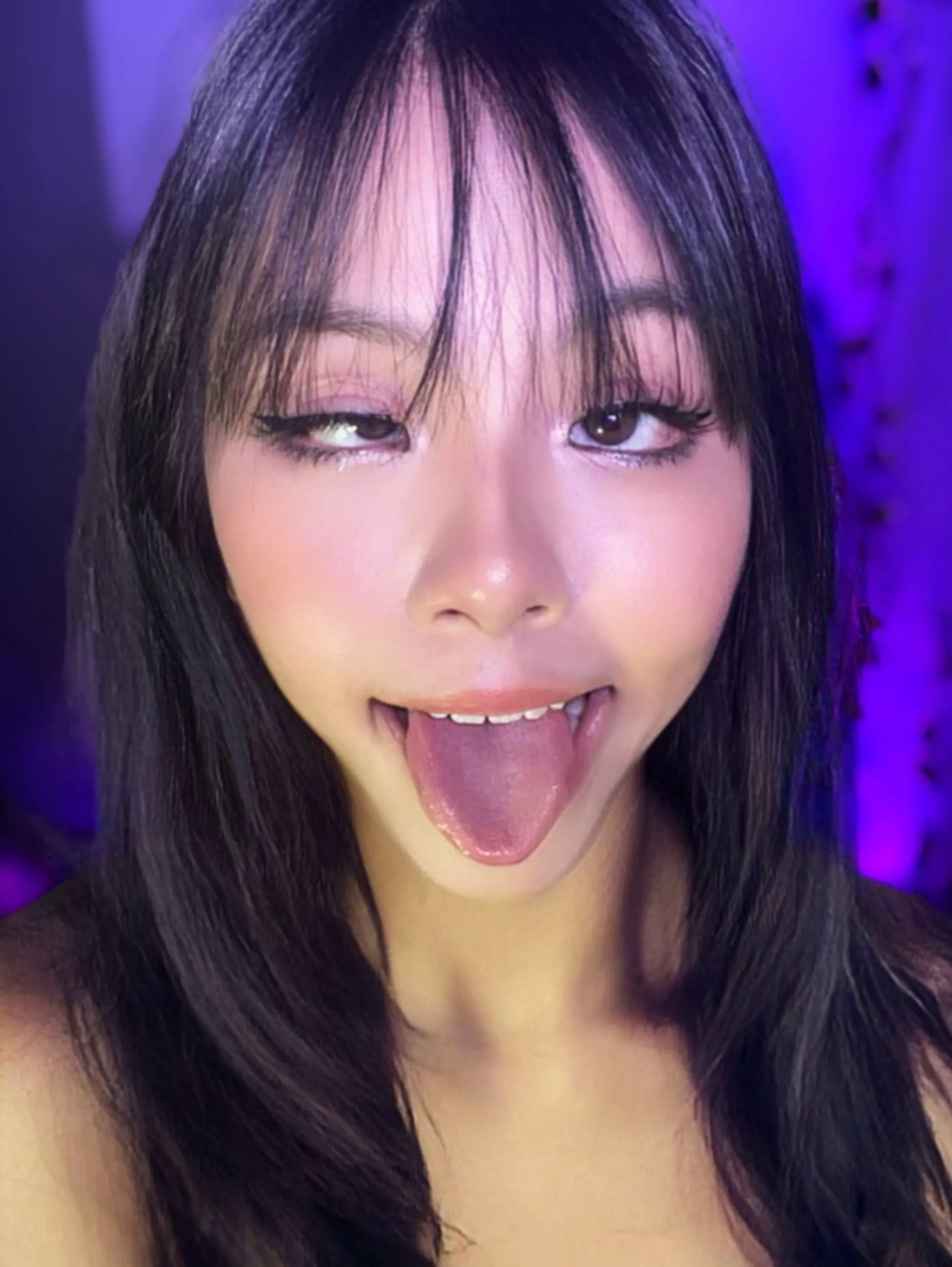 Tongue out and horny :)