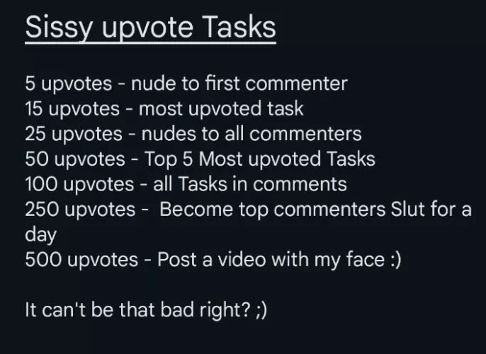 upvote to make me regret this...