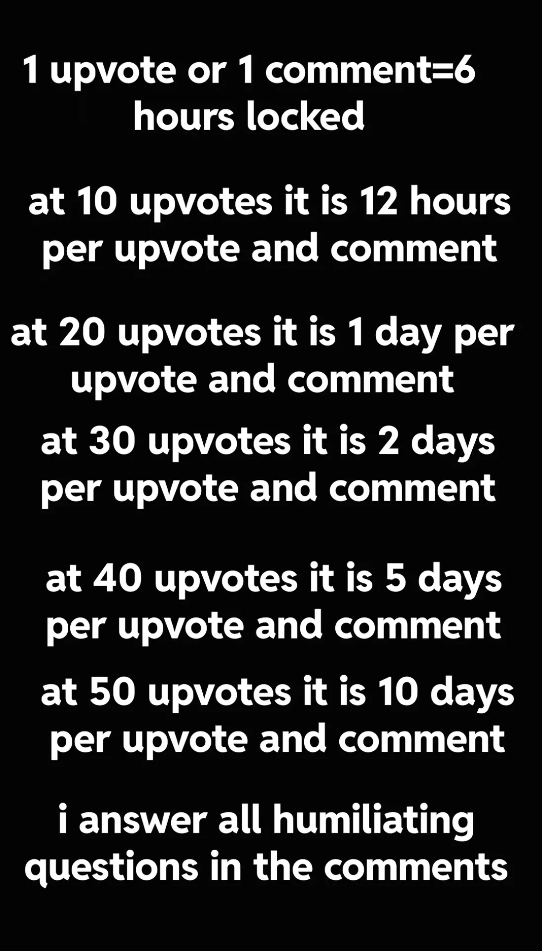 Upvote to make this escalate. Comments from women count 10 Times the amount. I want to be locked Up forever. No comment Limit.