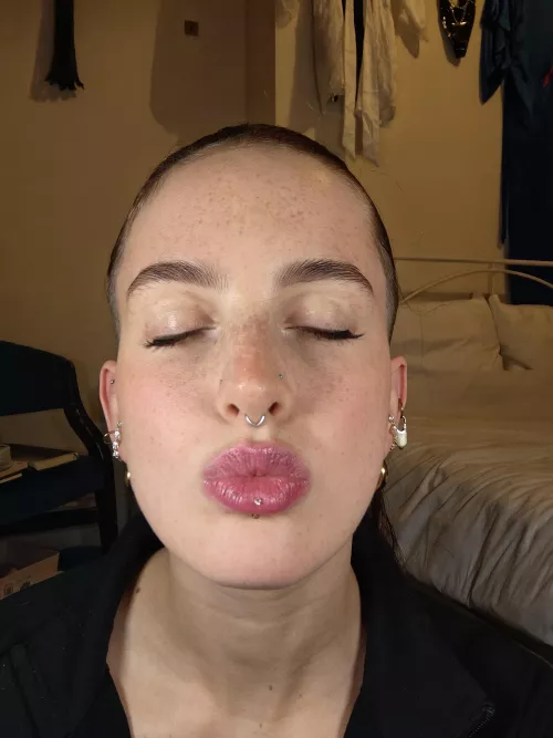 You're granted a rare kiss for being on your best behaviour 💋