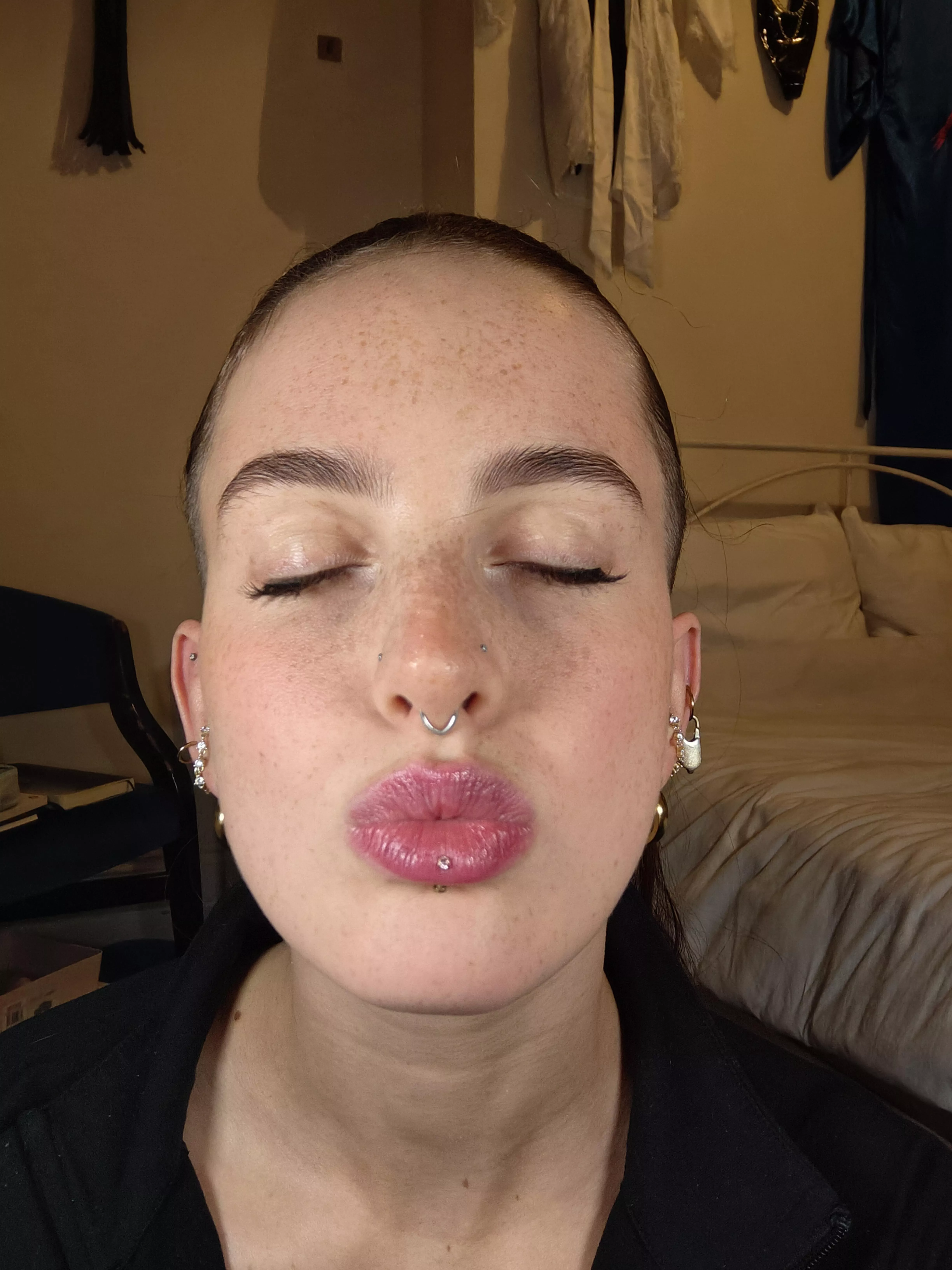 You're granted a rare kiss for being on your best behaviour 💋