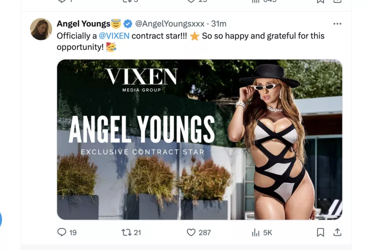 Angel Youngs goes exclusive with Vixen Media