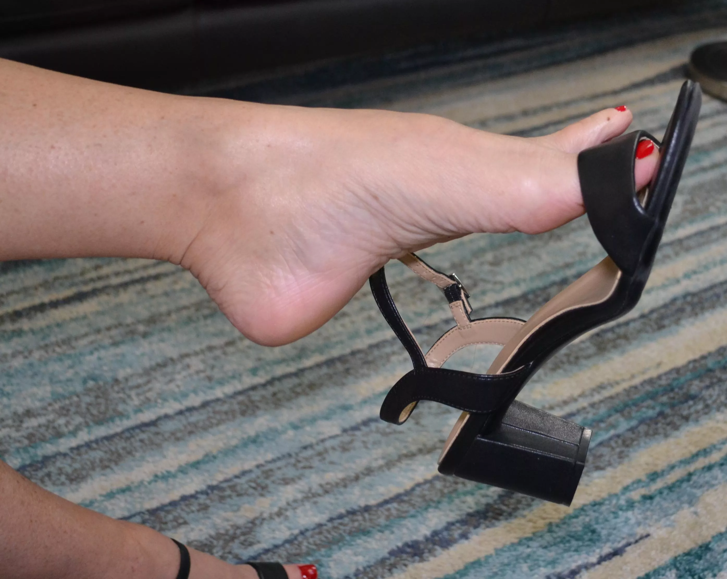 Black Heeled Sandal Dangle