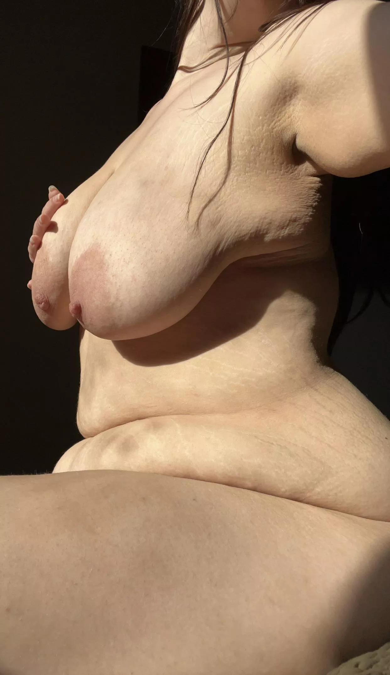 Can I be your saggy tit toy