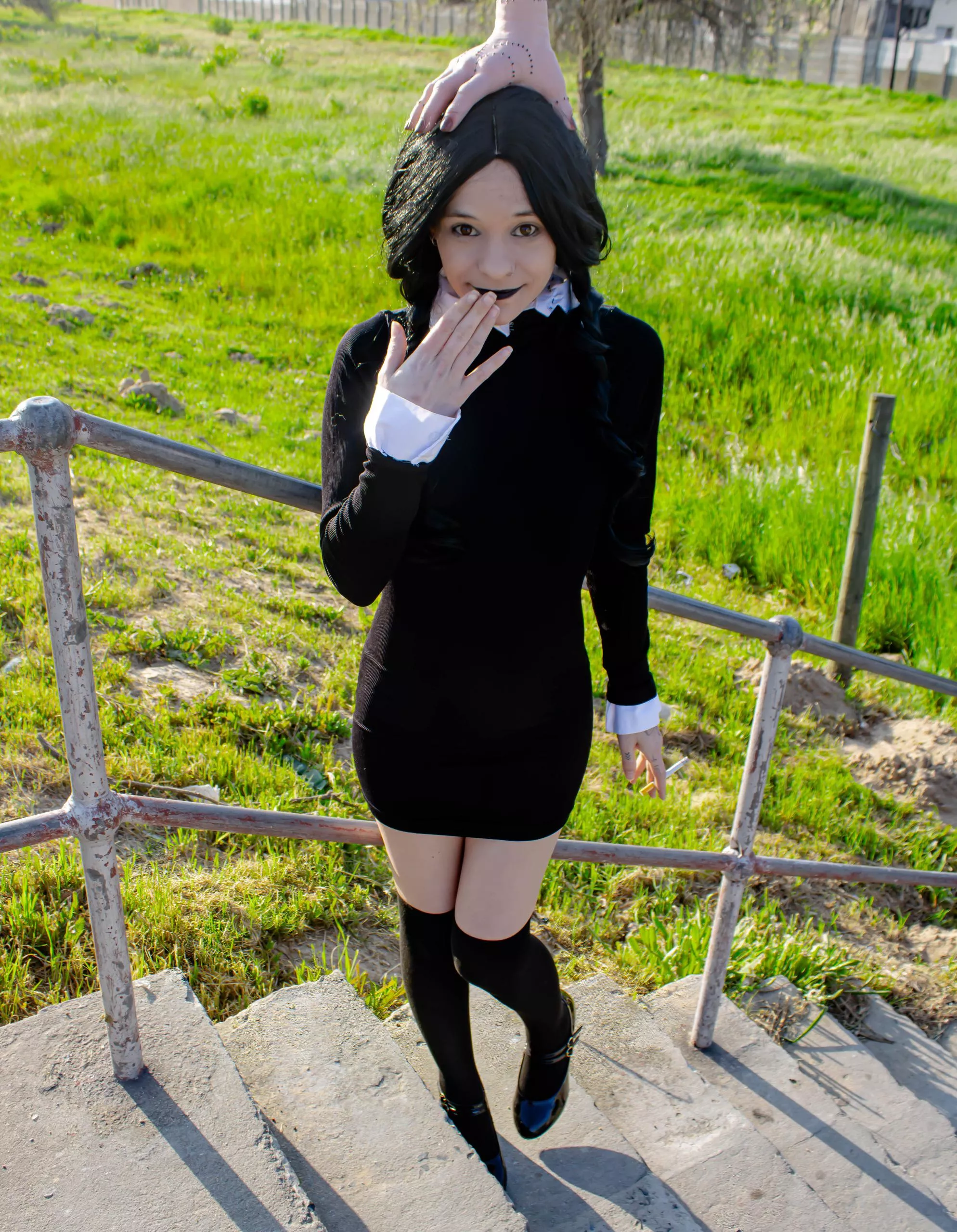 Care for a little mischief? I promise I don’t bite… unless you ask nicely. 🖤🤍🖤