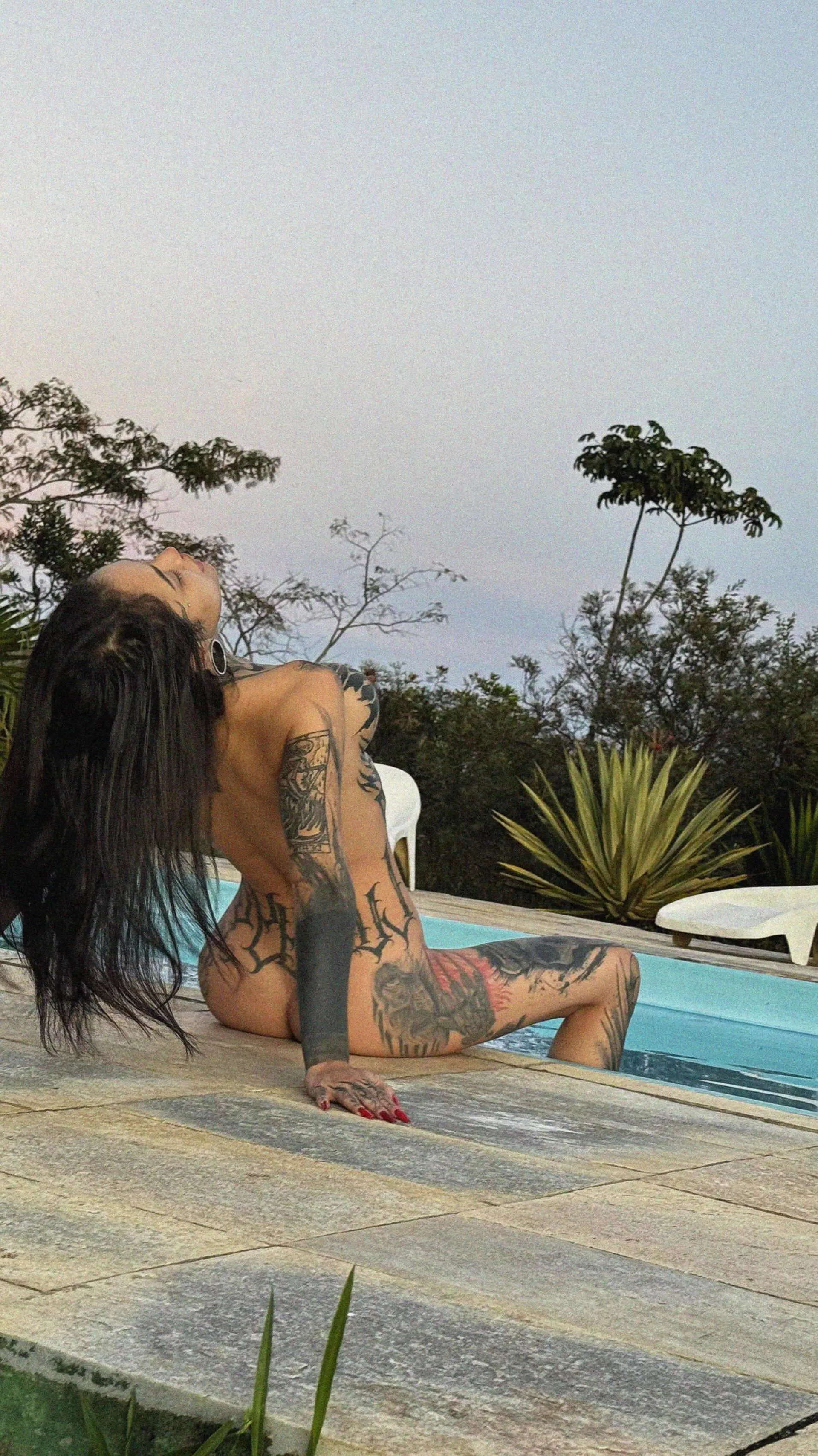 Enjoying sometime alone at the pool 