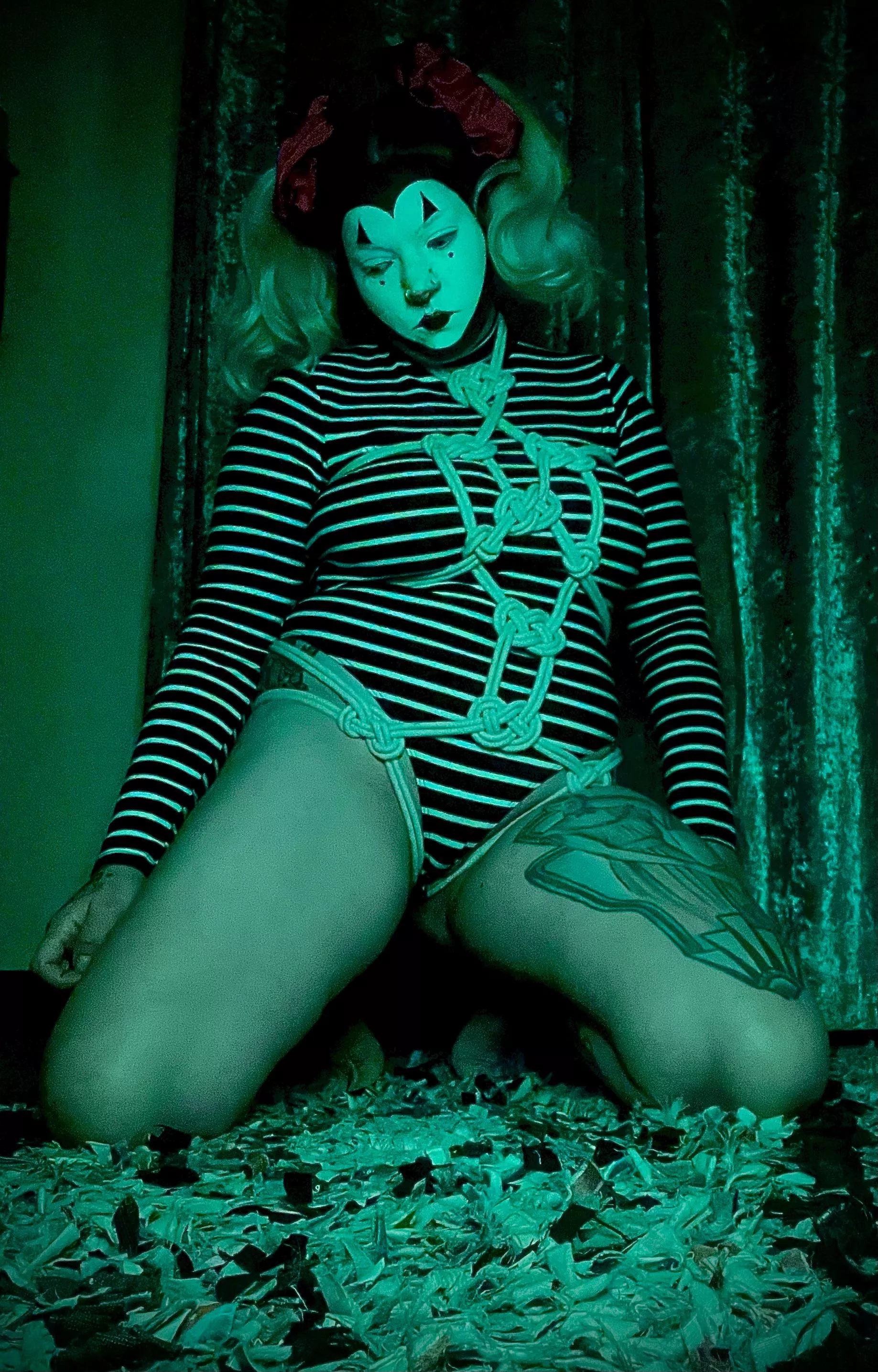 Gimme all your coins (knots)!sad clown bondage