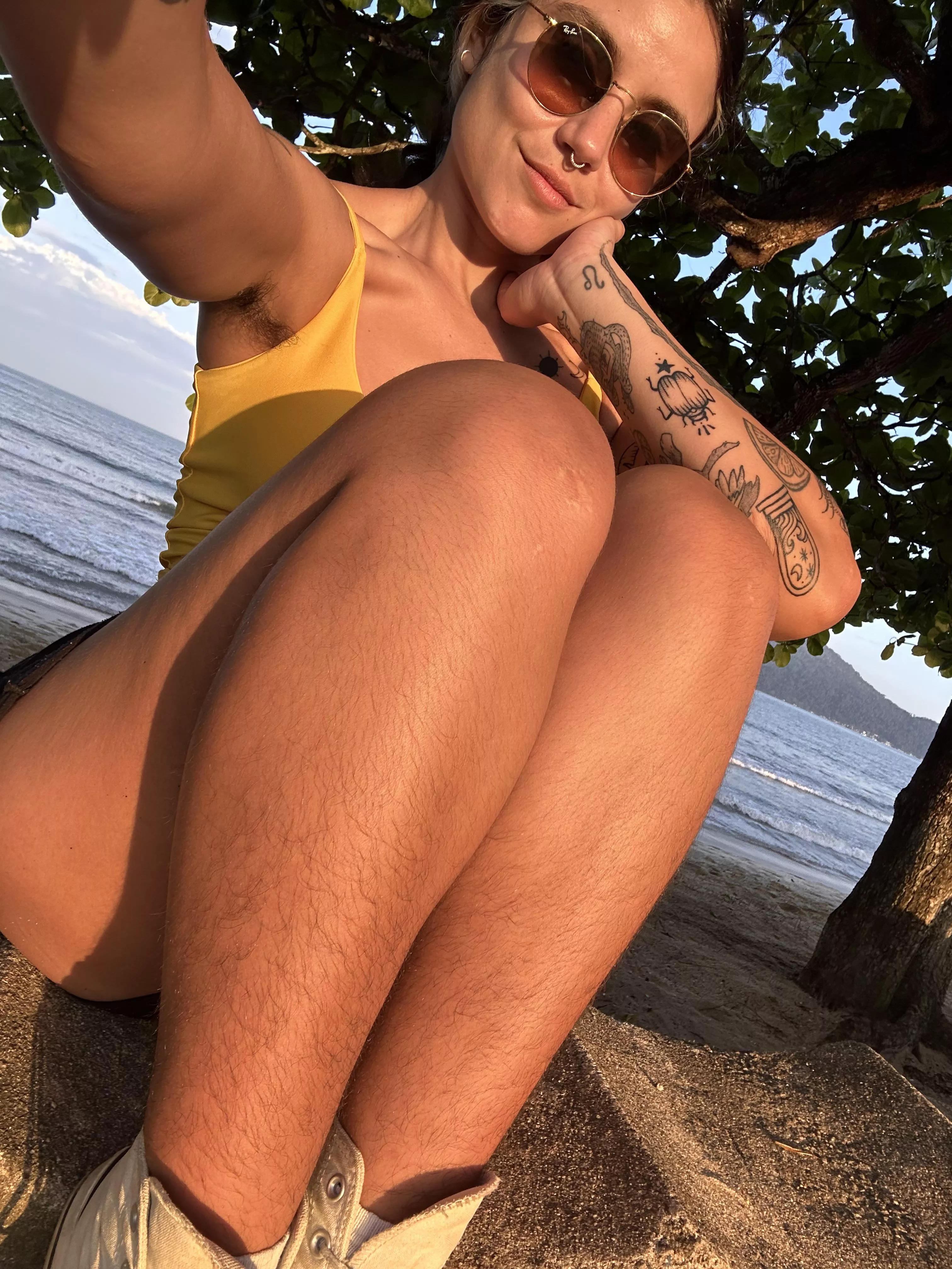 Hairy legs during the golden hour 