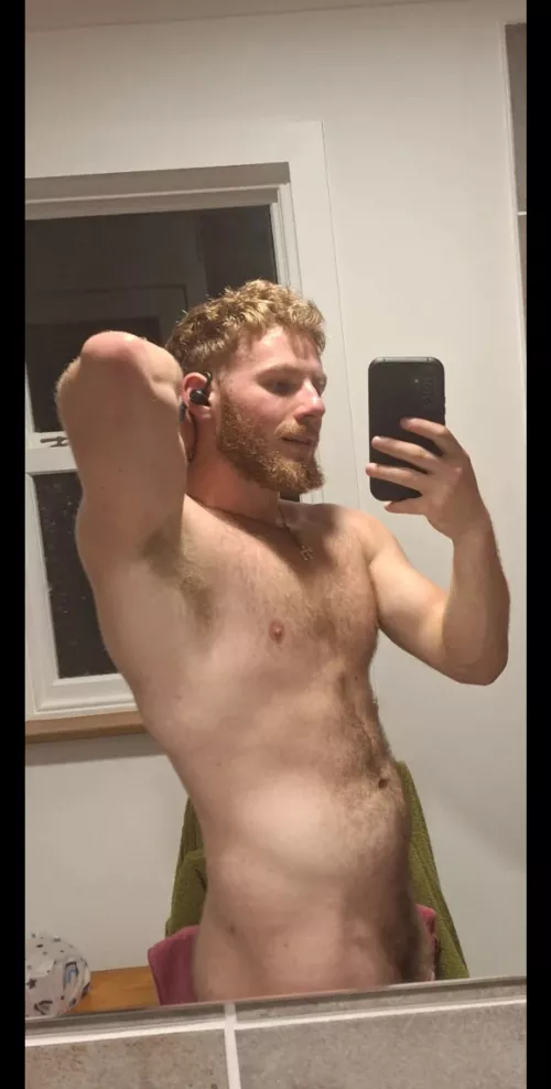 Hot and ready for a shower after my workout