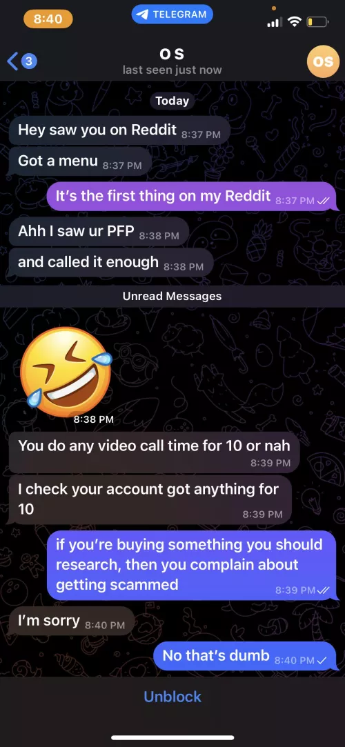 I send my menu anyway but it’s like they hmu from Reddit and literally my menu is pinned . They wonder why they get scammed 