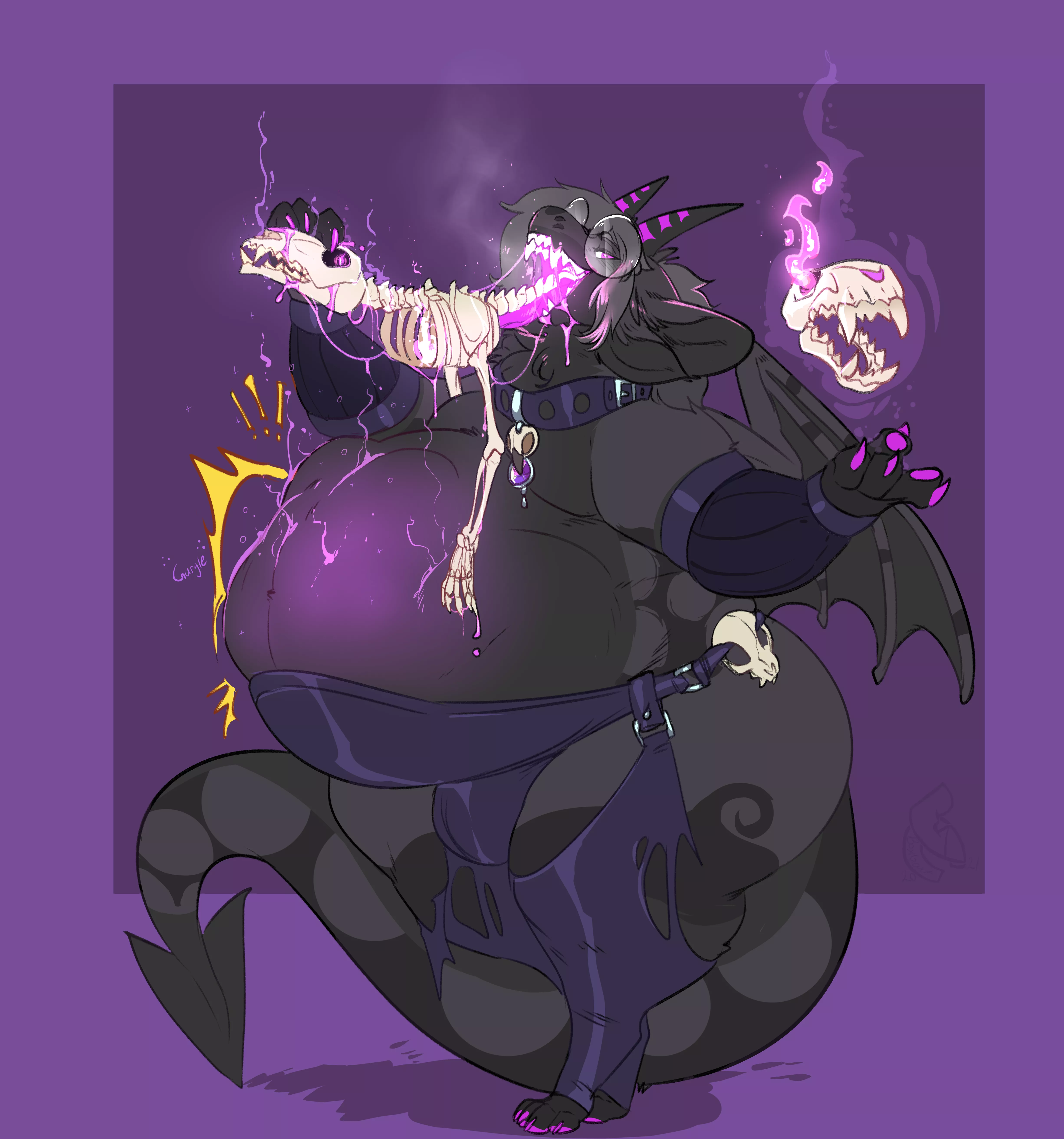 {Image} [CW: Bones] Necromancer (Art by Muttontastic/BoxGoat)