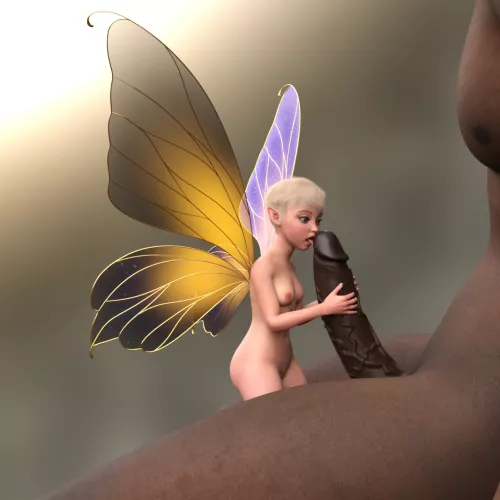 Light Pixie Fairy licking and holding BBC