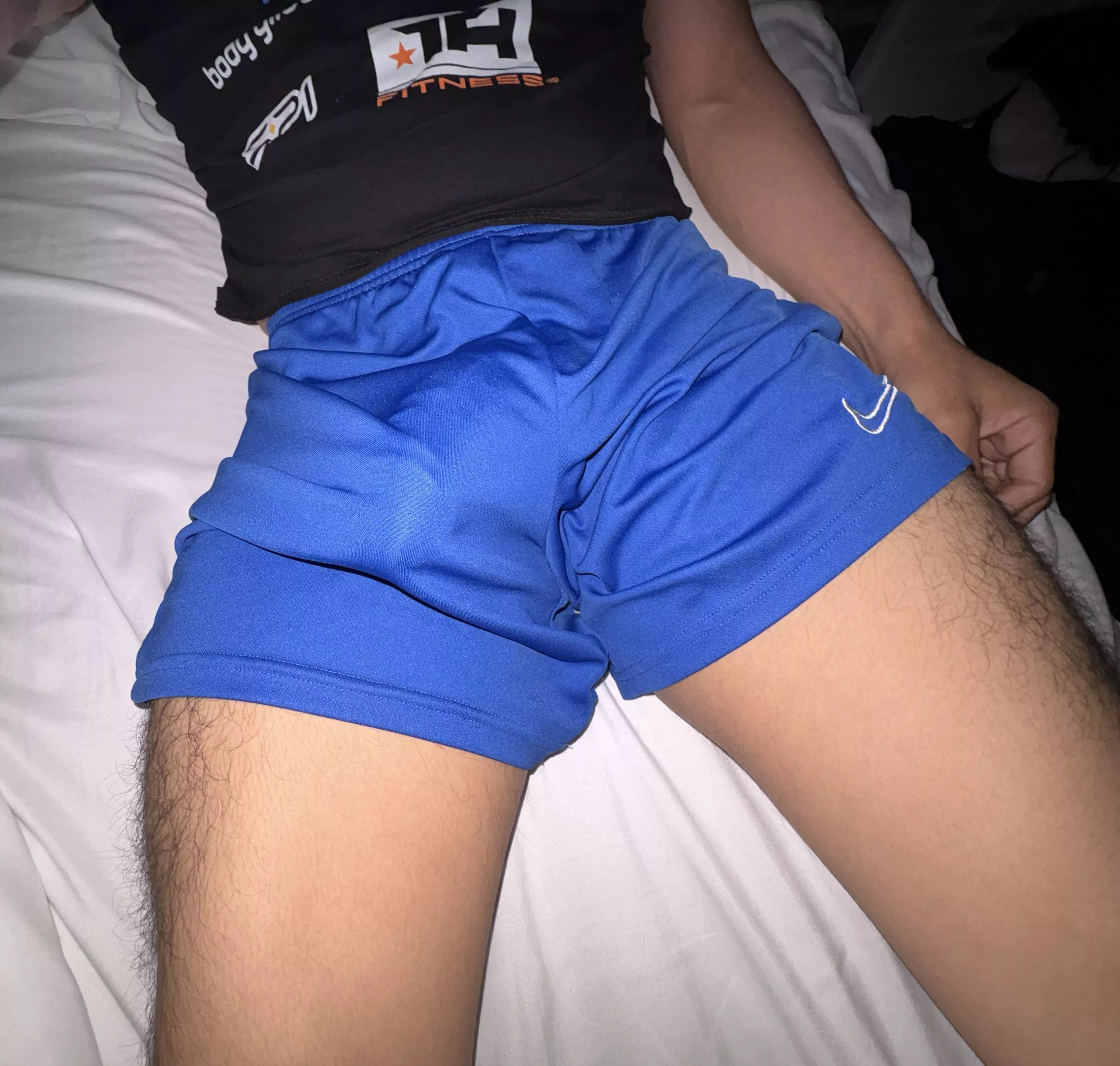 Love sleeping in soccer shorts