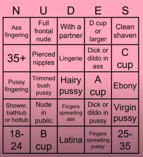 Nude Bingo, Be open to share or dm
