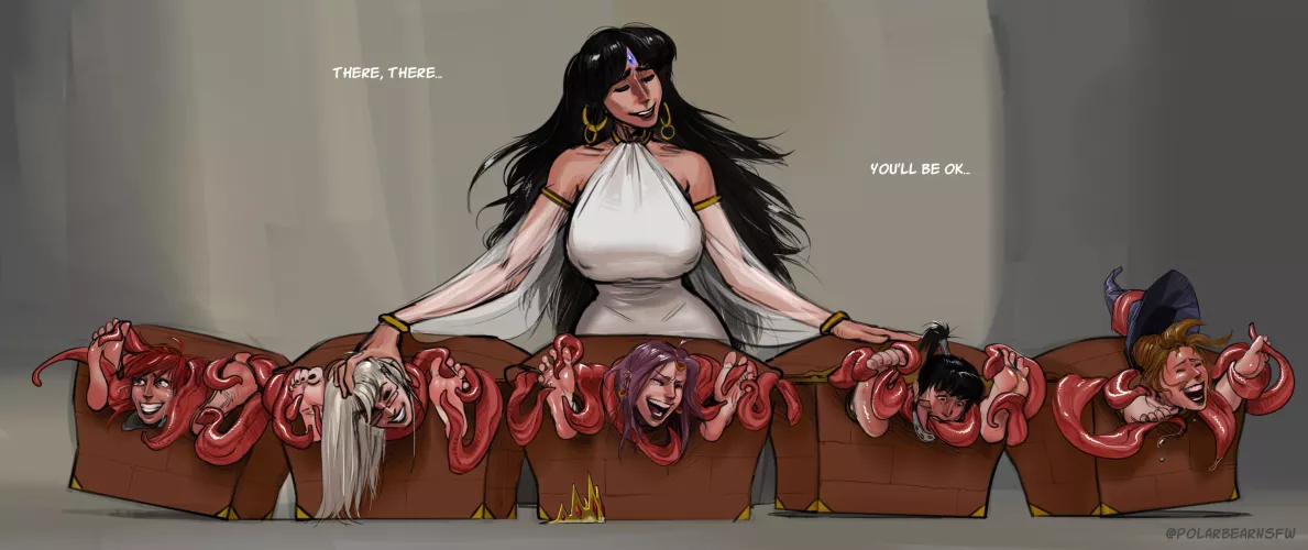 Queen Mirellia, Pesigo and the mimic chests (PolarBearNSFW) [The Rising Of The Shield Hero]