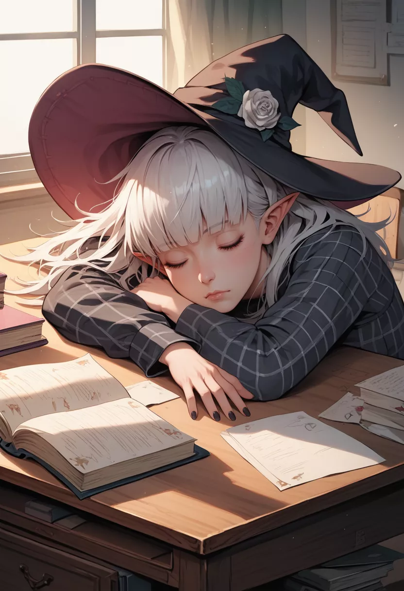 Studying on her Human's behalf....