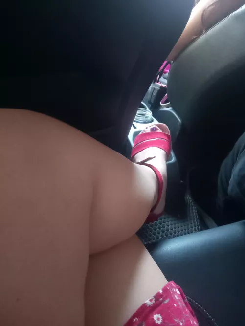 Sweaty feet peek out at the driver 