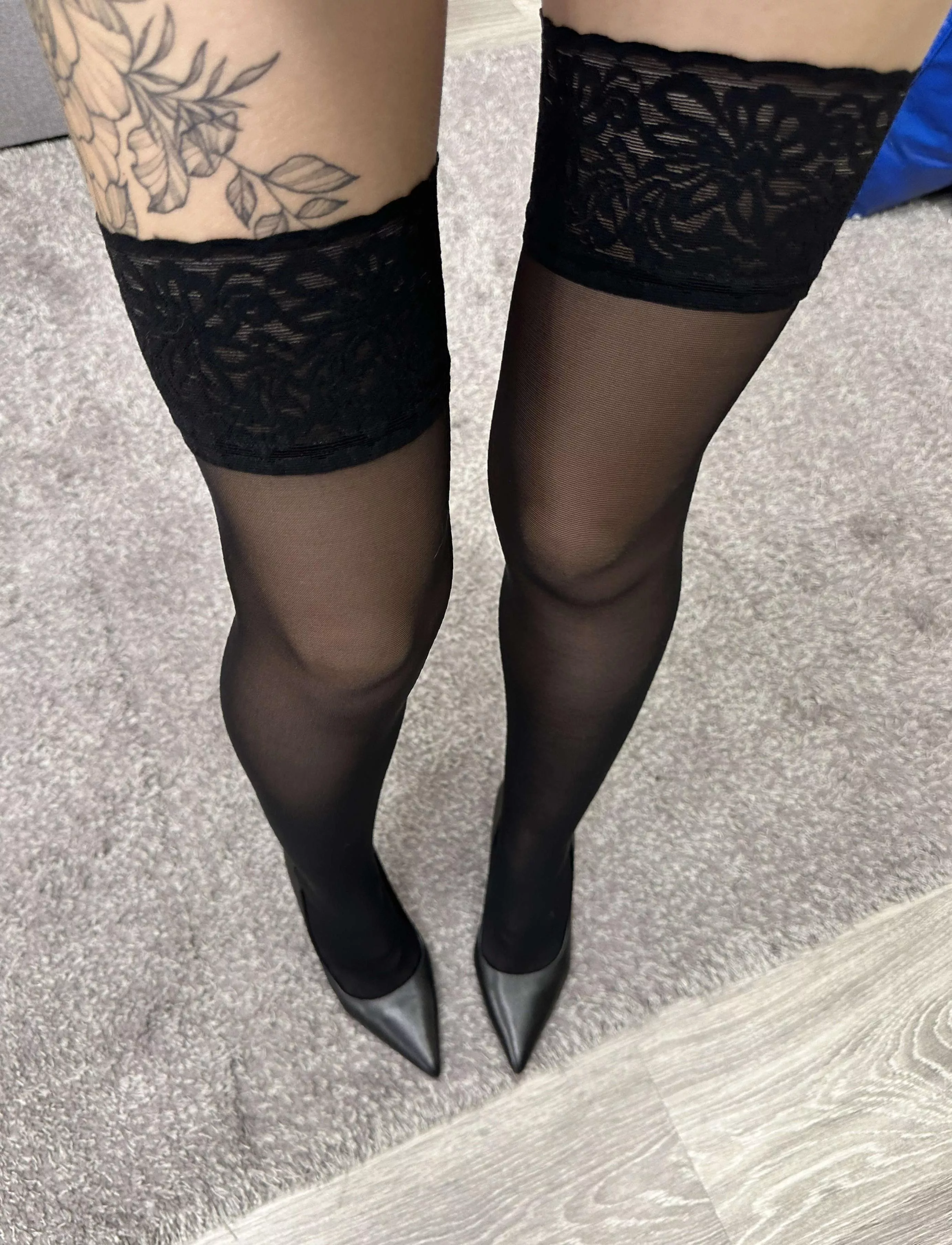 The combination f stockings and heels seems sexy to me