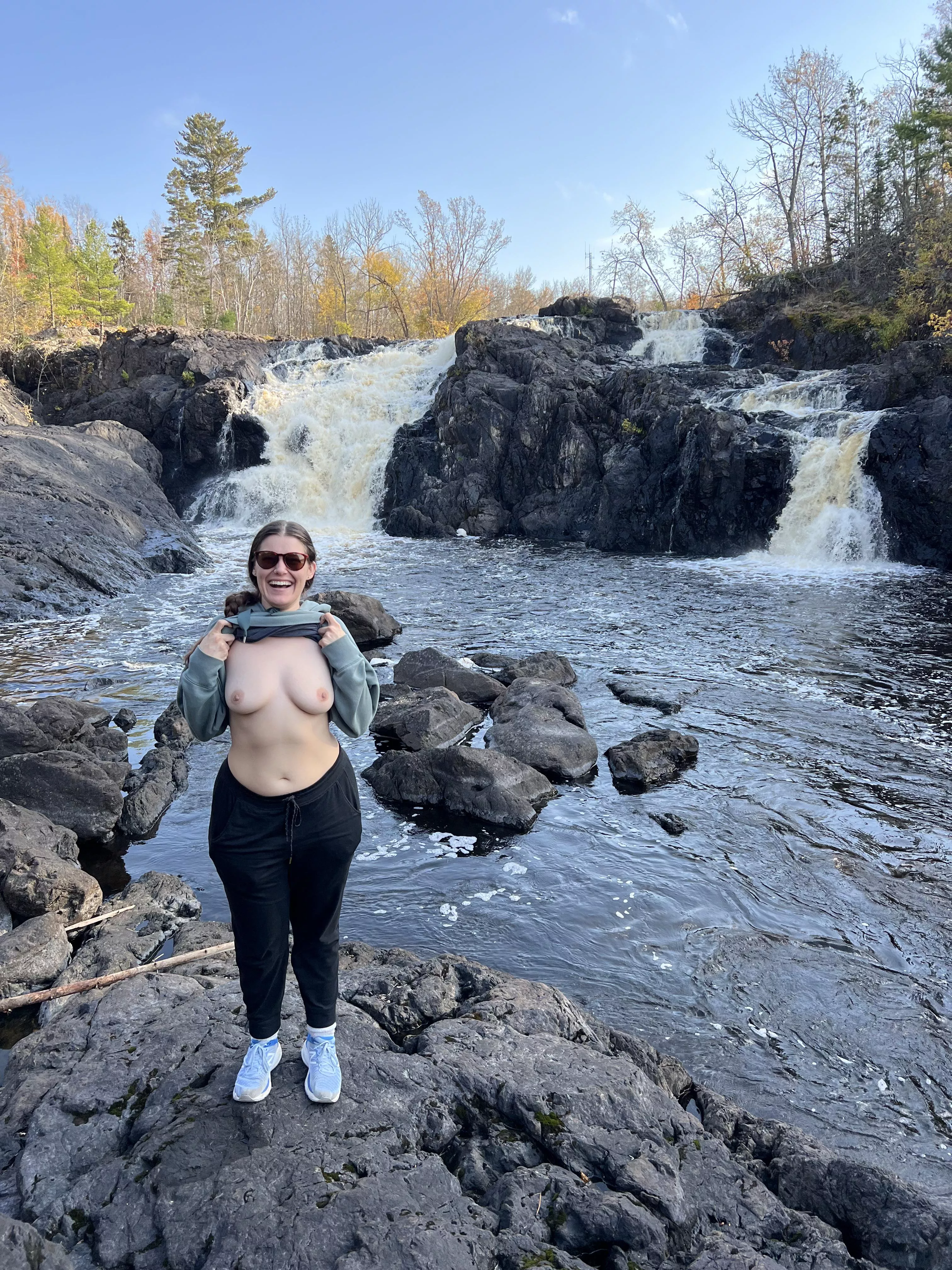 The joy of having your tits out in nature (f)