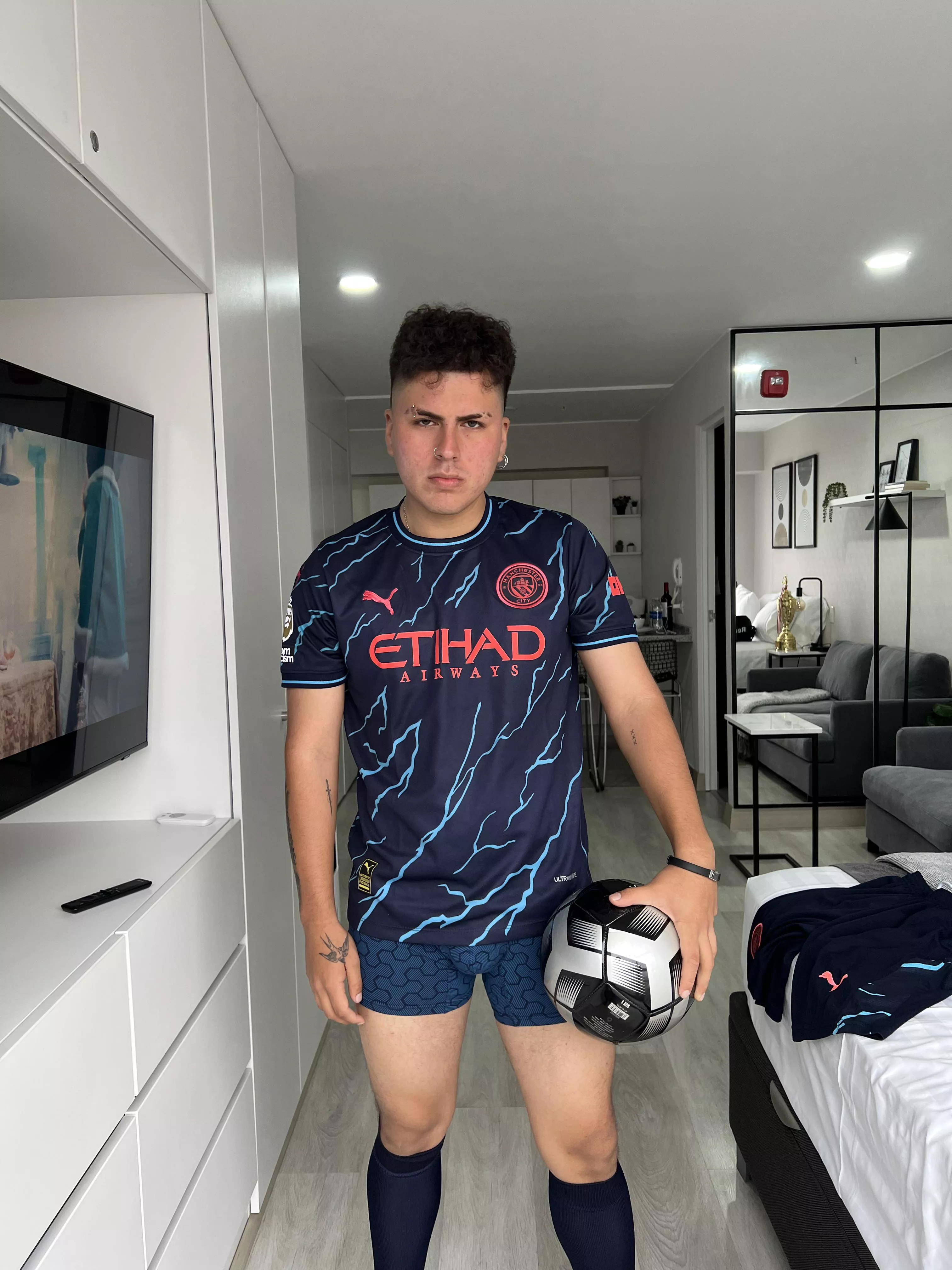 This soccer player bulge shows up real good in my underwear and in my shorts when I’m out on the field 