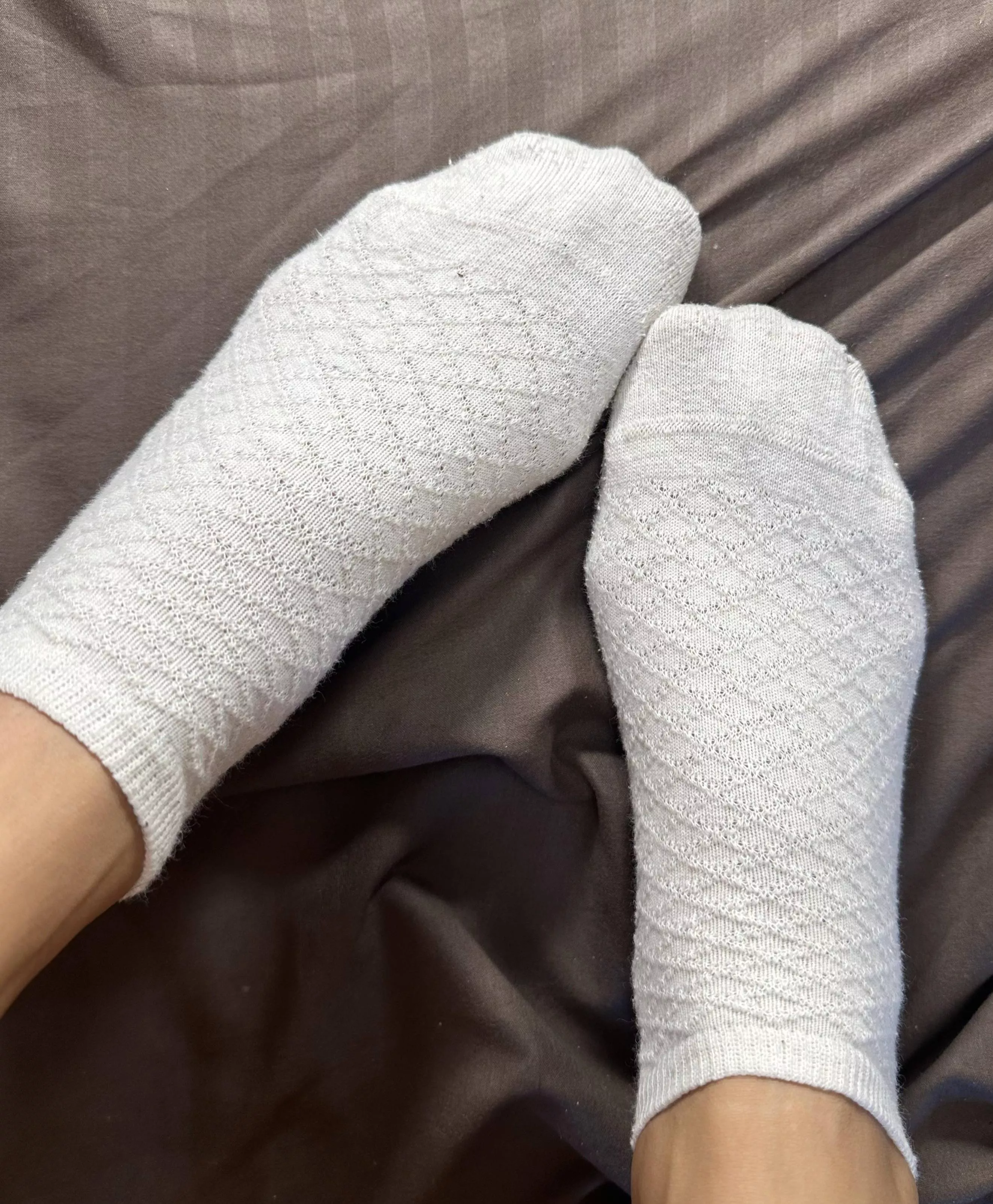 White socks that smell really good