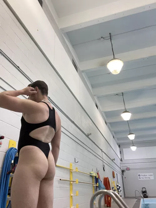 Wore my thong one piece swimsuit for lap swim