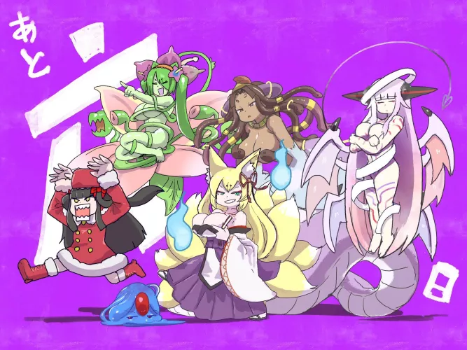 6 ancestors (artist: Setouchi, Kanade is the smol blue one on the ground)
