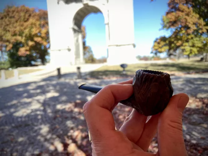 A little “Afternoon Delight” blend in my Adams briar at the National Memorial Arch at Valley Forge National Park
