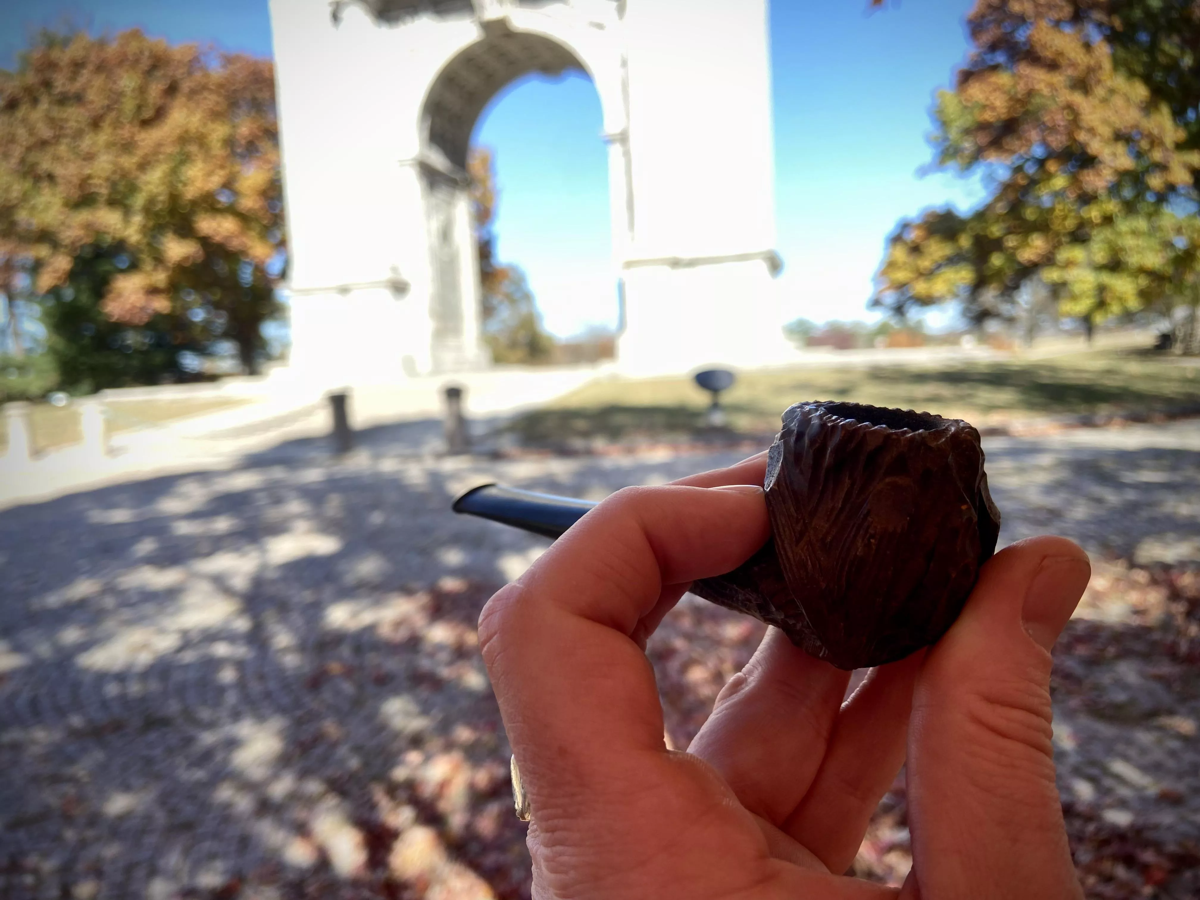 A little “Afternoon Delight” blend in my Adams briar at the National Memorial Arch at Valley Forge National Park