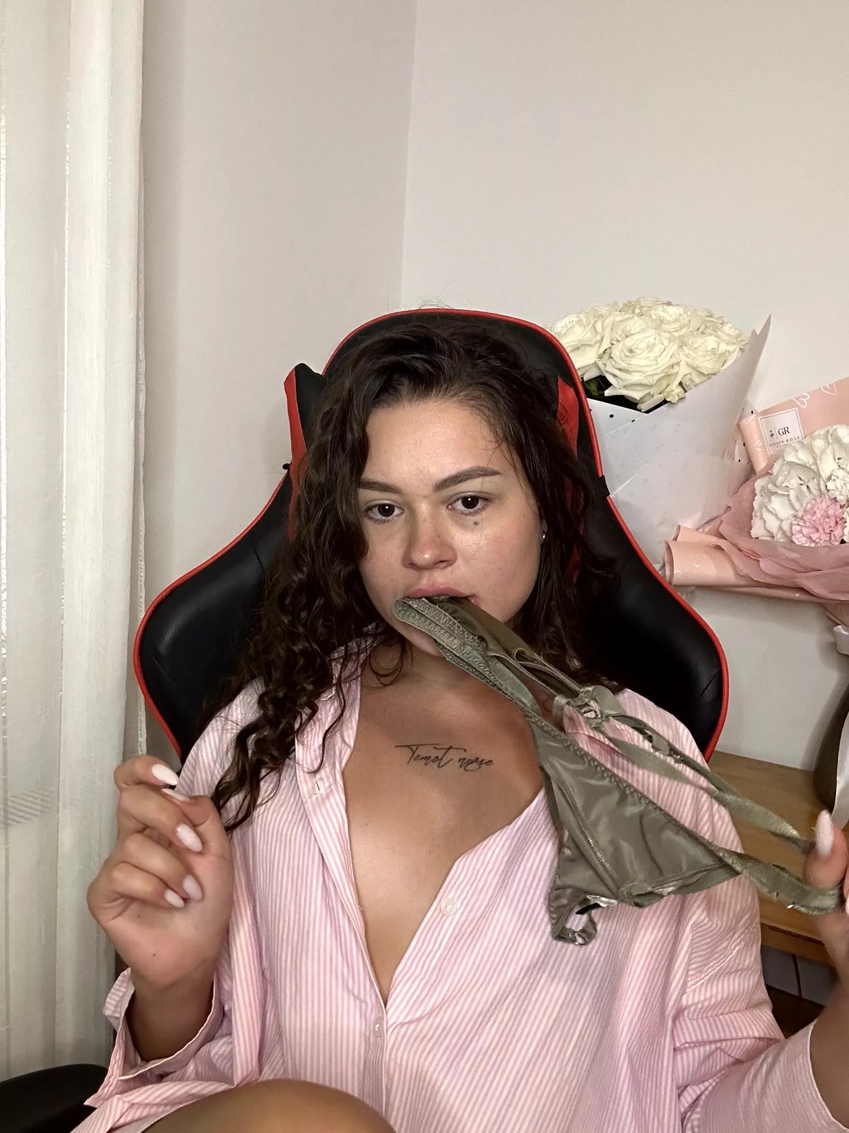 Crumple it up and shove it in my mouth