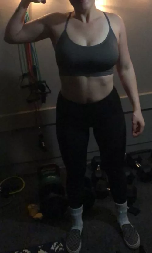 Getting pretty strong! I bet I could fight off you and your friends. 