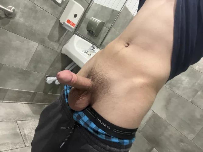 Had to jerk in the public bathroom 😬 
