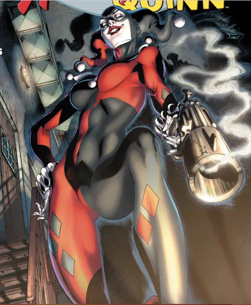 Harley really likes to show off despite showing nothing [Jokers Asylum II: Harley Quinn (2010), #1]