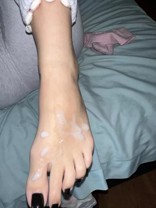 I guess he couldn’t resist to my black toenails..