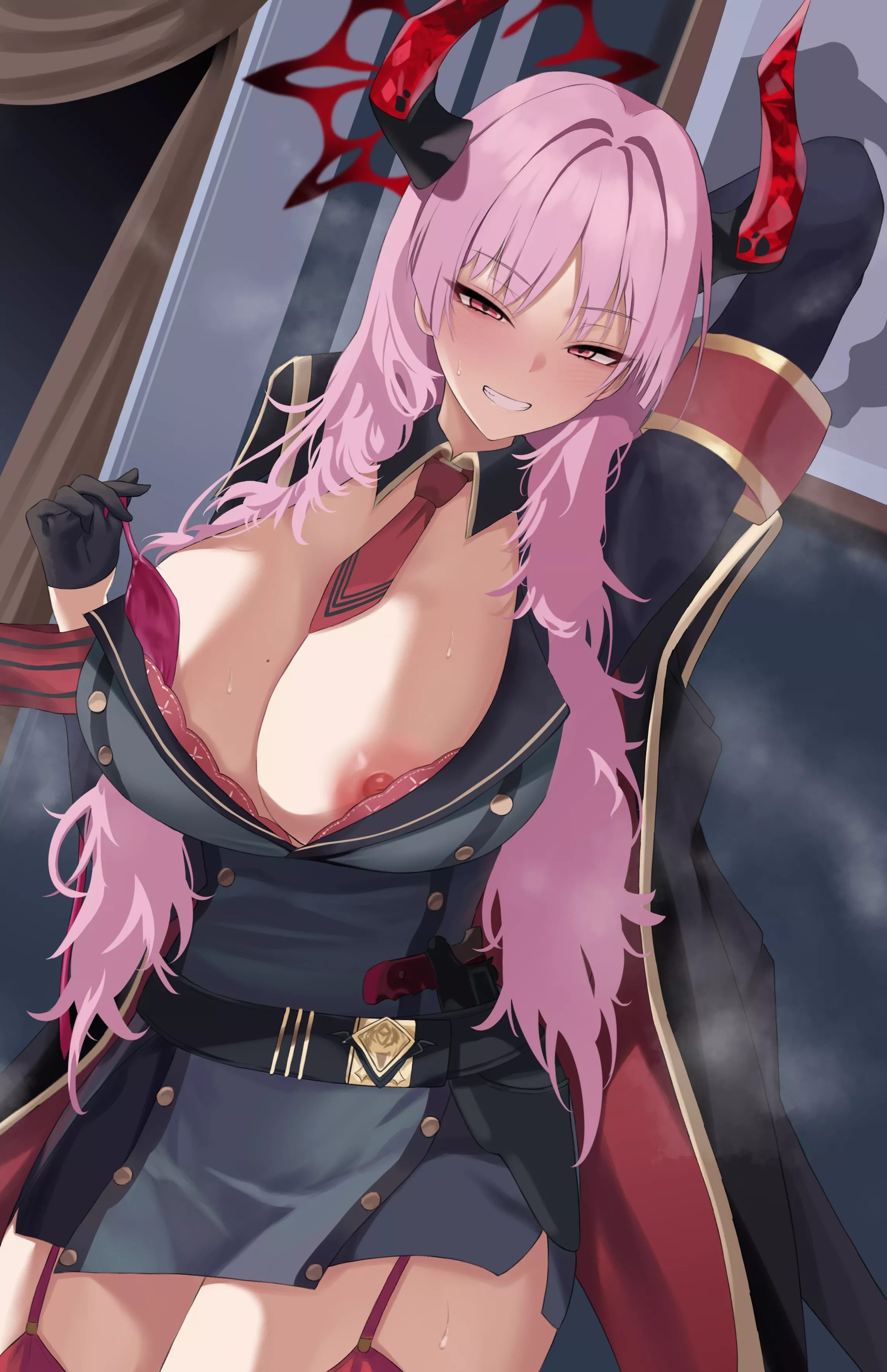 Kyougoku Satsuki with a nip slip (everchix)